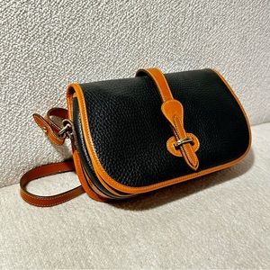 Vintage Dooney & Bourke Black Cross Body Purse and Brown Leather Trim